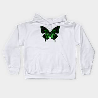 Green Butterfly skull Kids Hoodie